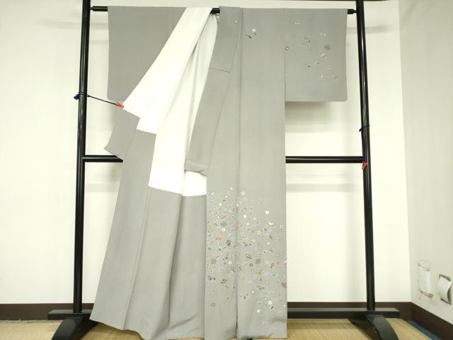 平和屋着物●訪問着　宝尽くし花文　金彩　正絹　逸品　DABH0039op