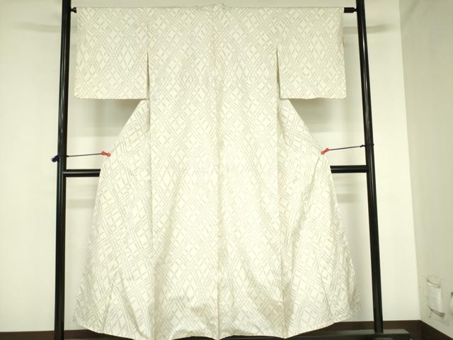 平和屋着物▼本場大島紬　白大島　7マルキ　網目文　正絹　逸品　DABH0041op
