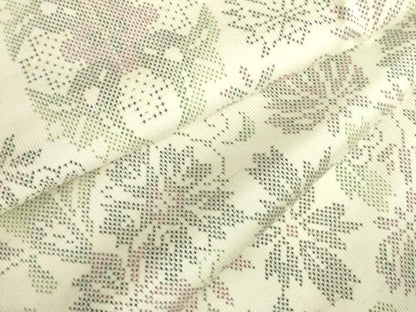 平和屋着物●本場大島紬　白大島　7マルキ　洋花文　正絹　逸品　DABH0044op
