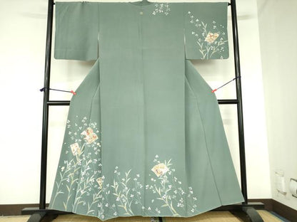 平和屋着物●訪問着　冊子花文　金彩　正絹　逸品　DABH0051op