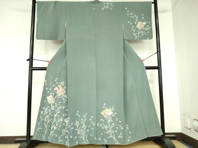 平和屋着物●訪問着　冊子花文　金彩　正絹　逸品　DABH0051op