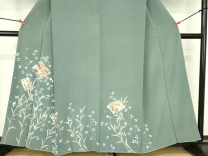 平和屋着物●訪問着　冊子花文　金彩　正絹　逸品　DABH0051op