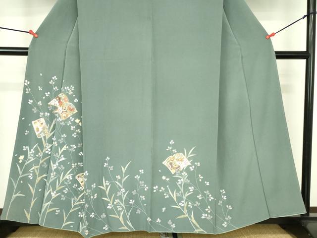 平和屋着物●訪問着　冊子花文　金彩　正絹　逸品　DABH0051op