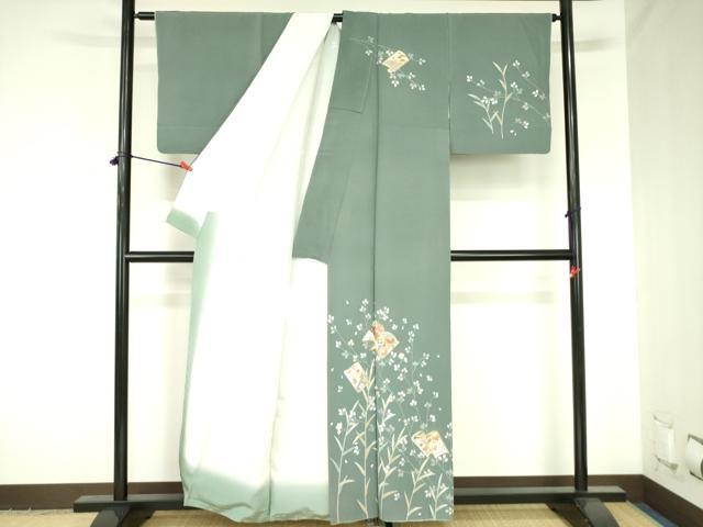 平和屋着物●訪問着　冊子花文　金彩　正絹　逸品　DABH0051op