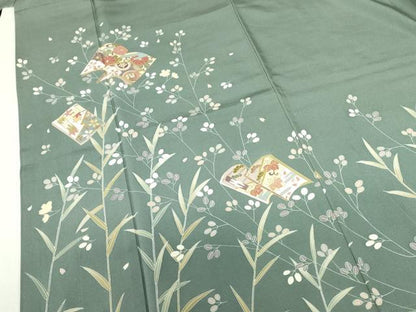 平和屋着物●訪問着　冊子花文　金彩　正絹　逸品　DABH0051op