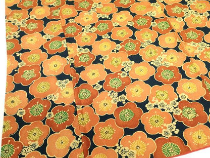 平和屋着物●上質な小紋　型染　梅尽くし　鬼しぼ縮緬　正絹　逸品　DABH0053op