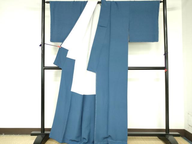 平和屋着物●上質な色無地　紺瑠璃色　正絹　逸品　DABH0057op