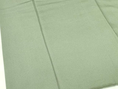 平和屋着物●上質な色無地　山葵色　正絹　逸品　DABH0058op