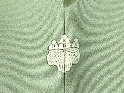 平和屋着物●上質な色無地　山葵色　正絹　逸品　DABH0058op