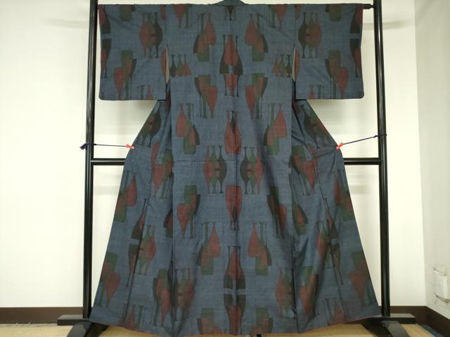 平和屋着物●本場大島紬　7マルキ　陶器文　正絹　逸品　DABH0063op