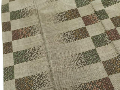 平和屋着物●本場大島紬　9マルキ　横段花菱文　正絹　逸品　DABH0065op