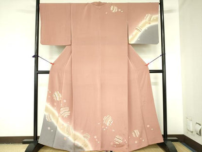 平和屋着物●訪問着　駒刺繍　舞桜　暈し染め　金彩　正絹　逸品　DABH0066op