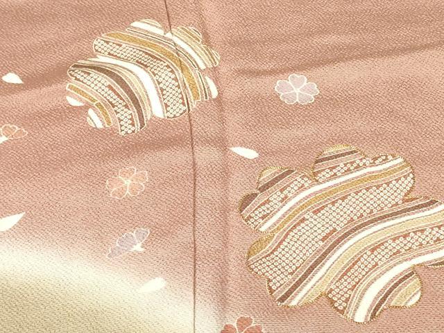 平和屋着物●訪問着　駒刺繍　舞桜　暈し染め　金彩　正絹　逸品　DABH0066op