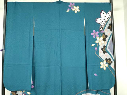 平和屋着物●豪華振袖　舞桜　金彩　正絹　逸品　DABH0068op
