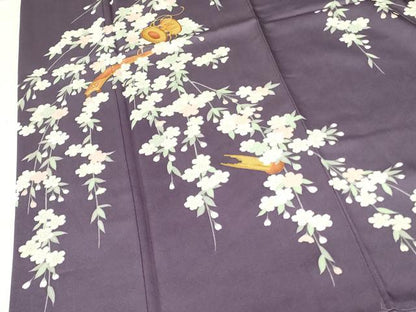 平和屋着物●訪問着　駒刺繍　花鼓　楽器文　金彩　正絹　逸品　DABH0069op