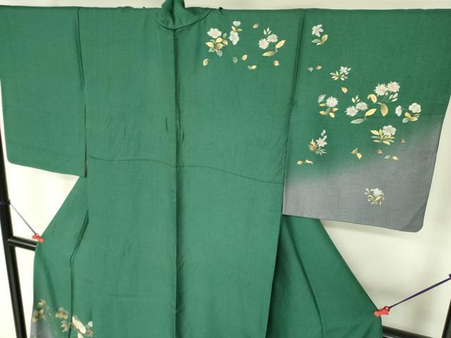 平和屋着物●訪問着　刺繍　草花　暈し染め　金彩　正絹　逸品　DABH0070op