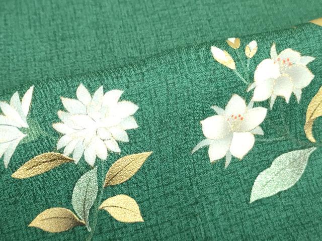 平和屋着物●訪問着　刺繍　草花　暈し染め　金彩　正絹　逸品　DABH0070op