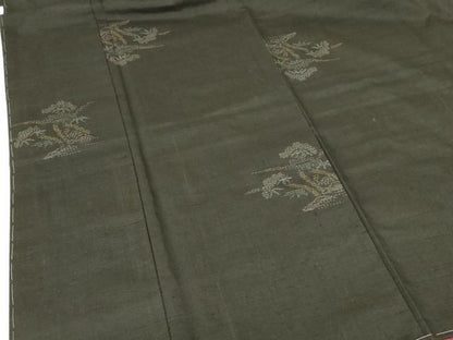 平和屋着物●結城紬　100亀甲　飛び亀甲柄　花松文　正絹　逸品　未使用　DABH0073op