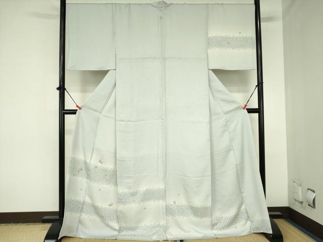 平和屋着物●訪問着　刺繍　花丸文　暈し染め　金糸　ロング丈　正絹　逸品　DABH0077op