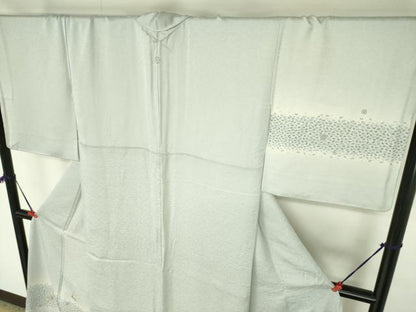 平和屋着物●訪問着　刺繍　花丸文　暈し染め　金糸　ロング丈　正絹　逸品　DABH0077op