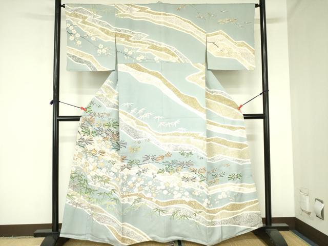 平和屋着物●訪問着　松竹梅　金彩　高島屋扱い　正絹　逸品　DABH0078op