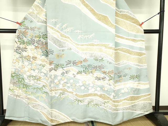 平和屋着物●訪問着　松竹梅　金彩　高島屋扱い　正絹　逸品　DABH0078op