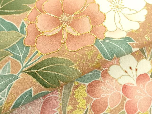 平和屋着物●訪問着　駒刺繍　草花　暈し染め　金彩　鈴乃屋扱い　正絹　逸品　DABH0079op