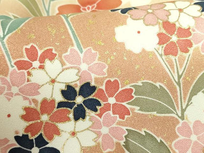 平和屋着物●訪問着　駒刺繍　草花　暈し染め　金彩　鈴乃屋扱い　正絹　逸品　DABH0079op