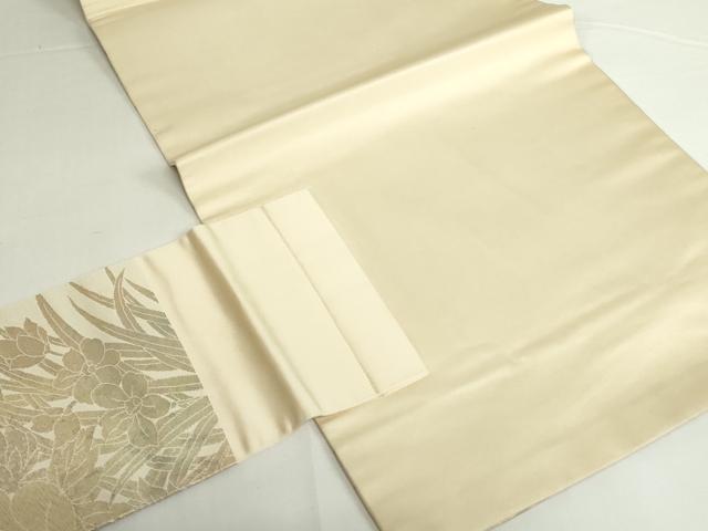 平和屋着物◎つけ帯　草花　金糸　正絹　逸品　DABH0081op