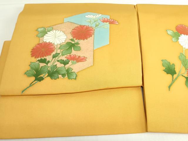 平和屋着物◎つけ帯　亀甲花文　金彩　正絹　逸品　DABH0082op