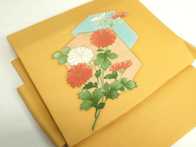 平和屋着物◎つけ帯　亀甲花文　金彩　正絹　逸品　DABH0082op