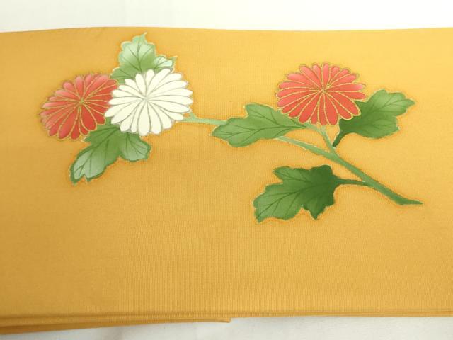 平和屋着物◎つけ帯　亀甲花文　金彩　正絹　逸品　DABH0082op