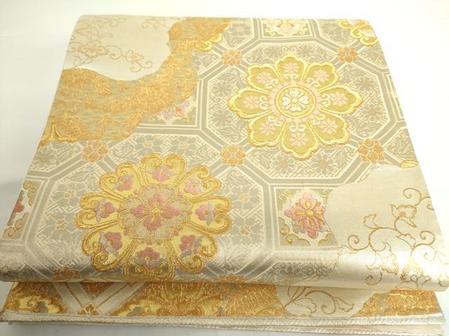 平和屋着物◎六通柄袋帯　唐織　蜀江花文　金糸　正絹　逸品　DABH0085op