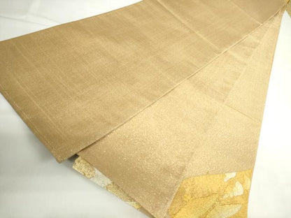 平和屋着物◎太鼓柄袋帯　綴れ　流水飛鶴文　金銀糸　正絹　逸品　DABH0095op