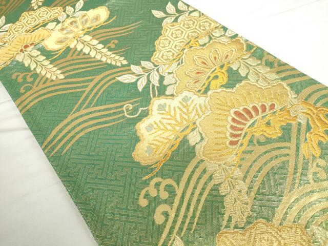 平和屋着物◎佐賀錦　六通柄袋帯　景勝藤松文　金糸　正絹　逸品　DABH0097op