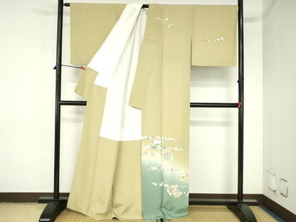 平和屋着物●訪問着　友禅　作家物　草花文　暈し染め　正絹　逸品　DABH0131op