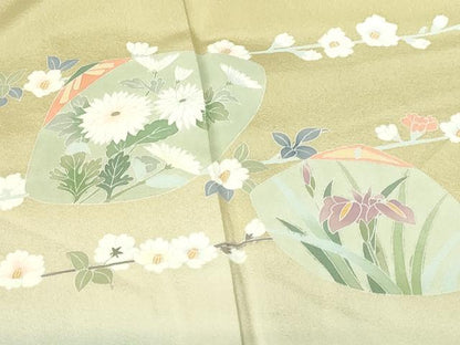 平和屋着物●訪問着　友禅　作家物　草花文　暈し染め　正絹　逸品　DABH0131op