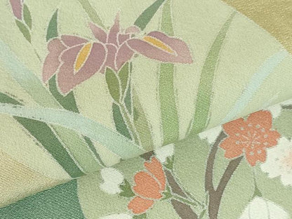 平和屋着物●訪問着　友禅　作家物　草花文　暈し染め　正絹　逸品　DABH0131op