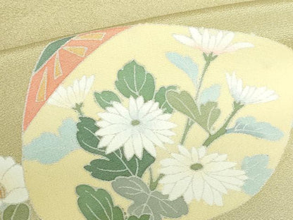 平和屋着物●訪問着　友禅　作家物　草花文　暈し染め　正絹　逸品　DABH0131op