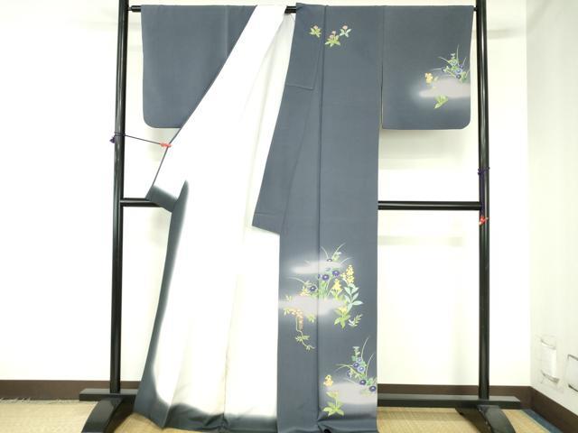 平和屋着物●訪問着　草花　暈し染め　正絹　逸品　DABH0132op