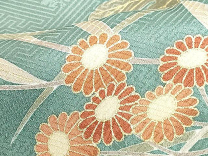 平和屋着物●訪問着　駒刺繍　草花　金彩　正絹　逸品　DABH0133op