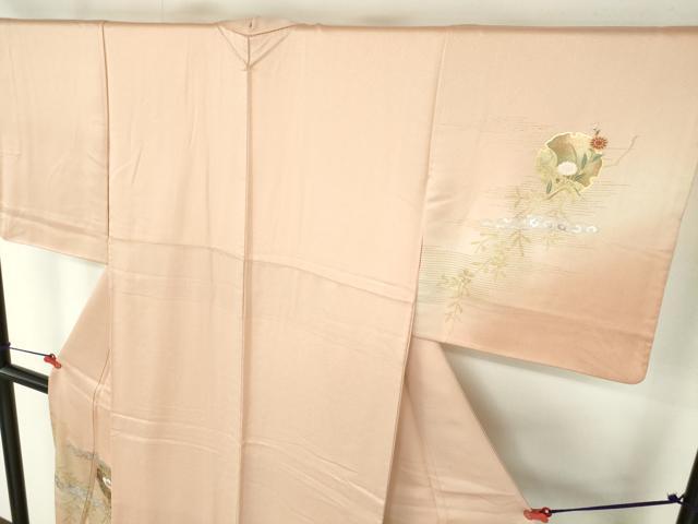 平和屋着物●訪問着　雪輪花文　枝梅　暈し染め　金銀彩　正絹　逸品　DABH0135op