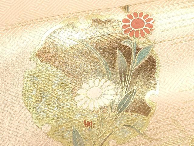 平和屋着物●訪問着　雪輪花文　枝梅　暈し染め　金銀彩　正絹　逸品　DABH0135op