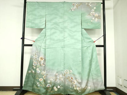 平和屋着物●訪問着　更紗花文　暈し染め　金彩　正絹　逸品　DABH0137op