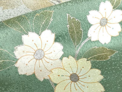 平和屋着物●訪問着　更紗花文　暈し染め　金彩　正絹　逸品　DABH0137op