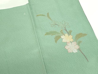 平和屋着物●訪問着　更紗花文　暈し染め　金彩　正絹　逸品　DABH0137op