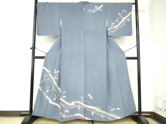 平和屋着物●訪問着　刺繍　鬘帯花文　金彩　正絹　逸品　DABH0138op