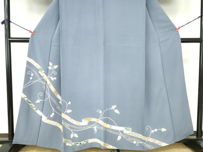平和屋着物●訪問着　刺繍　鬘帯花文　金彩　正絹　逸品　DABH0138op