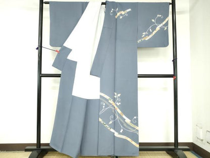 平和屋着物●訪問着　刺繍　鬘帯花文　金彩　正絹　逸品　DABH0138op