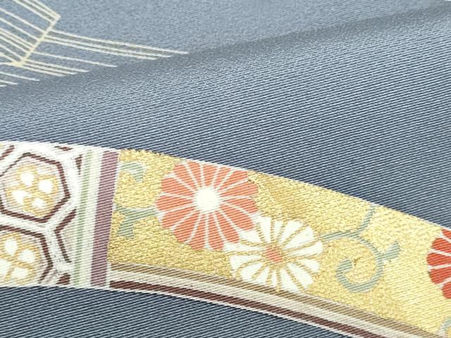 平和屋着物●訪問着　刺繍　鬘帯花文　金彩　正絹　逸品　DABH0138op